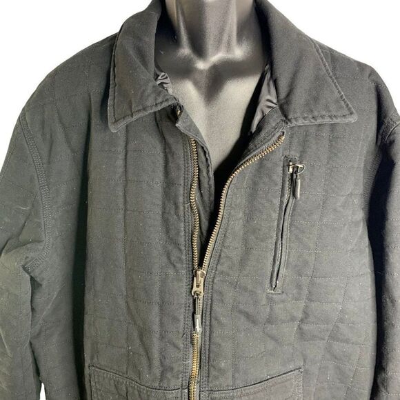 Wrangler Riggs Workwear Quilted Jacket XLT Black Water Resistant Zipper Pockets - Picture 2 of 6